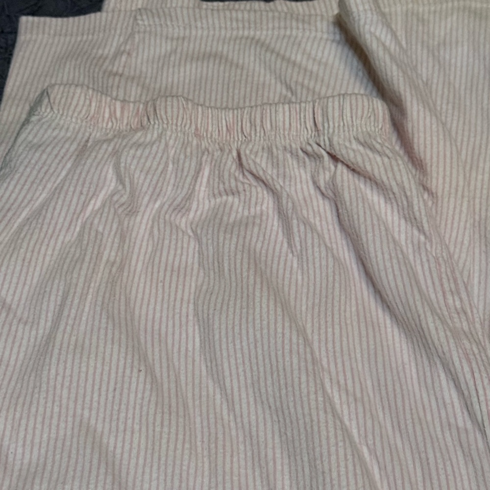 Vintage Laura Ashley Pink Stripe Pajama Set Sz L Cotton Blend “Mom” Embroidery - Picture 7 of 7